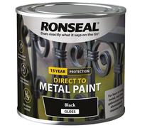 Ronseal 39179 Direct To Metal Paint Black Gloss 250Ml