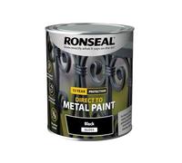 Ronseal Paint Direct to Metal Black Gloss 750ml