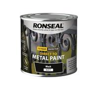 Ronseal 39181 Direct To Metal Paint Black Matt 250Ml