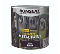 Ronseal 39179 Direct To Metal Paint Black Gloss 250Ml