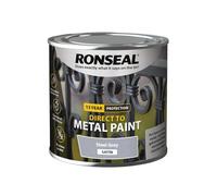 Ronseal 39188 Direct To Metal Paint Steel Grey Satin 250Ml