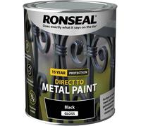 Ronseal Direct to Metal Steel Iron Aluminium Protect Gloss Paint 750ml - Black