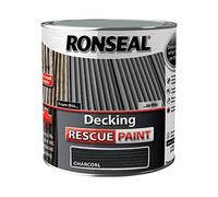 Ronseal DRPCH25L 2.5 Litre Decking Rescue Paint - Charcoal | Charcoal decking rescue paint, 2.5L, 1 pack | Fills small cracks and seals down splinters | Covers grey wood and restores
