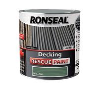 Ronseal DRPW25L 2.5 Litre Decking Rescue Paint - Willow | Willow decking rescue paint, 2.5L, 1 pack | Fills small cracks and seals down splinters | Covers grey wood and restores ti