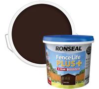 Ronseal Fence life plus Dark oak Matt Fence & shed Wood treatment 5L