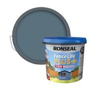 Ronseal Fence Life Plus+ Cornflower 5 Litres, 5 Year Long Lasting Protecion, All Weather Protection, Sticks to Damp Wood, Brush or Spray on, For all Sheds and Fences also Showerproof in 1 Hour