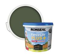 Ronseal Fence Life Plus Forest Green Matt Multi-Surface Exterior Wood Paint, 9L Tub
