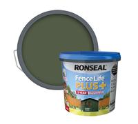Ronseal Fence Life Plus Paint 5L - Forest Green - Long Lasting Weatherproof Fence & Shed Paint