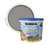 Ronseal Fence Life Plus Slate Matt Multi-Surface Exterior Wood Paint, 9L Tub