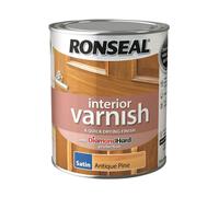 Ronseal Interior Varnish, Quick Drying Finish, Diamond Hard Protection, Antique Pine Satin, 750 ml, 1 piece