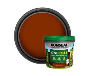 Ronseal KCB.8174503.40100.81 One Coat Shed & Fence Protection Medium Oak 5 Litre