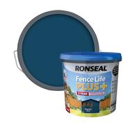 Ronseal Midnight Blue Fence Life Plus Outdoor Wood Shed Garden Fence Paint 5L