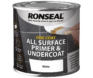 Ronseal One Coat All Surface Primer and Undercoat - White Glass/Brick/Stone/MDF