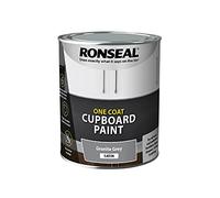 Ronseal 39371 One Coat Cupboard Paint Granite Grey Satin 750Ml