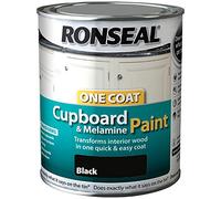Ronseal One Coat Cupboard Melamine & MDF Paint Black Gloss 750ml