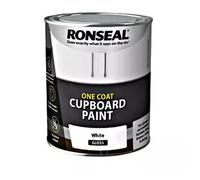 Ronseal One Coat Cupboard Paint Water Based, White - Satin 750ml