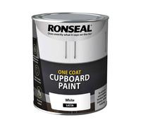 Ronseal One Coat Cupboard Paint Water Based, White - Satin 750ml