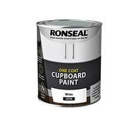 Ronseal One Coat Cupboard Paint Water Based, White - Satin 750ml