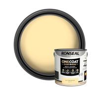 Ronseal One Coat Everywhere Paint Buttercream Matt 2.5 L - Durable Interior Paint for Walls & Ceilings Smooth Finish Quick Coverage Ideal for Easy Home Projects