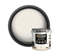 Ronseal One Coat Everywhere Paint Linen Matt 2.5L - Durable Interior Paint for Walls & Ceilings Smooth Finish Quick Coverage Ideal for Easy Home Projects