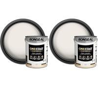 Ronseal One Coat Everywhere Paint Linen Matt 5L - Durable Interior Paint for Walls & Ceilings Smooth Finish Quick Coverage Ideal for Easy Home Projects (Pack of 2)
