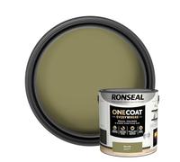 Ronseal One Coat Everywhere Paint Olive Matt 2 5L - Durable Interior Paint for Walls & Ceilings Smooth Finish Quick Coverage Ideal for Easy Home Projects
