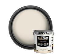 Ronseal One Coat Everywhere Paint Pure Cotton Matt 2.5 L - Durable Interior Paint for Walls & Ceilings Smooth Finish Quick Coverage Ideal for Easy Home Projects