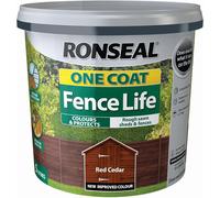 Ronseal One Coat Life Quick Dry Garden Shed And Fence Paint Red Cedar 5 Litre