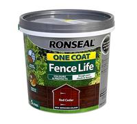 Ronseal RSLOCFLCE5L One Coat Fence Life, Red Cedar, 5 Litre