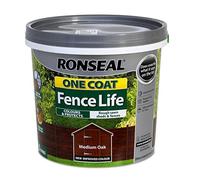 Ronseal One Coat Fence Life Matt Shed & Fence Treatment - Medium Oak 5L