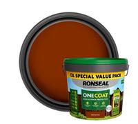 Ronseal One Coat Medium Oak Matt Exterior Shed & Fence Protector Wood Paint, 12L Tub