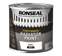Ronseal One Coat Radiator Paint Matt 250ml - Heat-Resistant, Low-Odor Finish That Keeps Radiators Whiter Longer