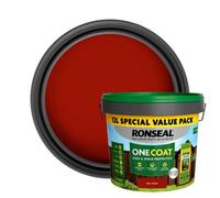 Ronseal One Coat Red Cedar Matt Exterior Shed & Fence Protector Wood Paint, 12L Tub