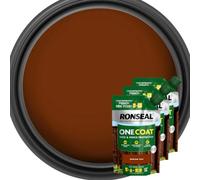 Ronseal One Coat Shed & Fence Protector 950ml Medium Oak 3 Pack Makes 15L with Mixing Tub