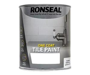 Ronseal One Coat Tile Paint, 750ml, Black Gloss
