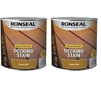 Ronseal Q/D DECKING Stain Country Oak 2.5L Country Oak 2.5 liters Paint (Pack of 2)