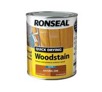 Ronseal QDWSNO750 750 ml Satin Finish Quick Dry Woodstain - Natural Oak