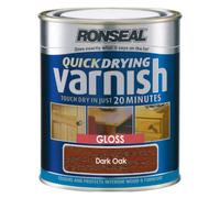 Ronseal QDVGDO750 750ml Quick Dry Varnish Coloured Gloss - Dark Oak