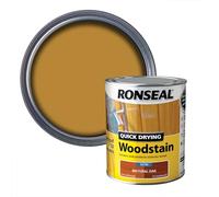 Ronseal QDWSNO750 750 ml Satin Finish Quick Dry Woodstain - Natural Oak