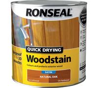 Ronseal RSLQDWSNO25L Quick Drying Woodstain Satin Natural Oak 2.5 litre