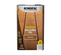Ronseal Quick Drying decking Oil in Natural Cedar Shade, 5 Litre tin, Suitable for Nourishing and Protecting Exterior Wooden decking While Enhancing the Wood’s Natural Appearance.
