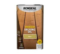 Ronseal Quick Drying decking Oil in Natural Finish, 5 Litre tin, Suitable for Nourishing and Protecting Exterior Wooden decking While maintaining the Wood’s Natural Appearance.