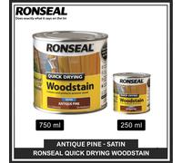 Ronseal 08736 Quick Drying Woodstain Satin Antique Pine 750Ml