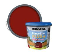 Ronseal Red Cedar Fence Life Plus Outdoor Wood Shed Garden Fence Paint 5L