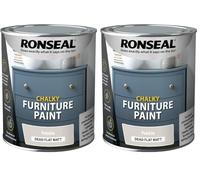 Ronseal RSLCFPP750 750 ml Chalky Furniture Paint - Pebble (Pack of 2)