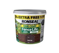 Ronseal RSLFLDON4LAV One Coat Fence Life Dark Oak New 4 Litre +25%