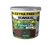 Ronseal RSLFLFGN4LAV One Coat Fence Life Forest Green New 4 Litre +25%
