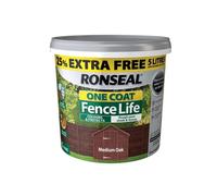 Ronseal RSLFLMON4LAV One Coat Fence Life Medium Oak New 4 Litre +25%