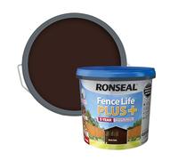 Ronseal Fence life plus Dark oak Matt Fence & shed Wood treatment 5L