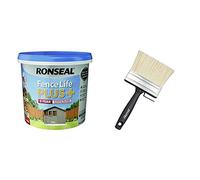 RONSEAL RSLFLPPS5L FLPPS5L Fence Life Plus+ Slate 5 Litre, 5L & Essen 4.0" Block Brush
